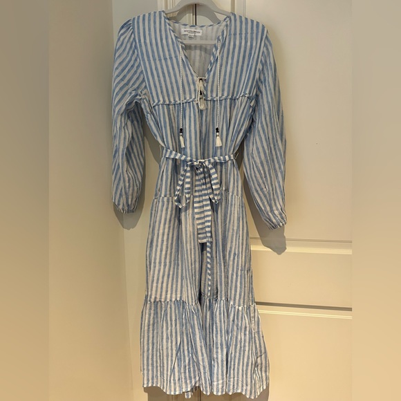 Emerson Fry India Collection Blue/White Stripe Heirloom Dress. Size XS/S. - Picture 6 of 9